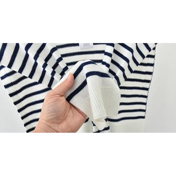 Women's Polyester Striped Shawl Wraps Scarf Cardigan Cape Casual Top - Picture 3 of 9